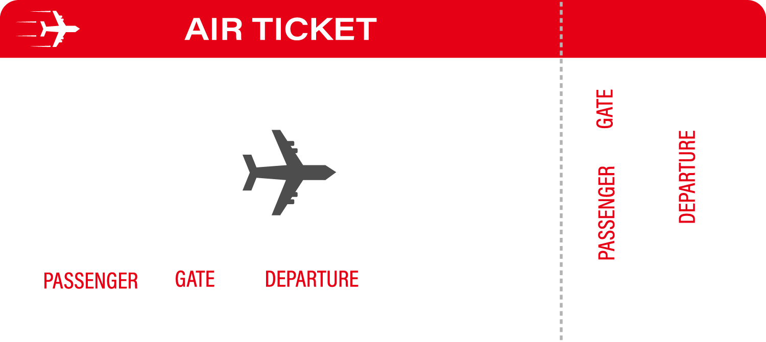 Modern and realistic airline ticket design with flight time